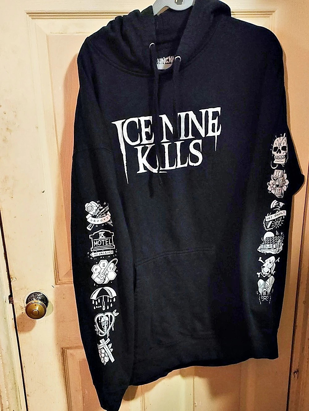 Ice Nine Kills Horror Sleeve Print Pullover Hoodie Black XXXL Official Merch